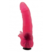 Розовая насадка для страпона с клиторальными лепестками - 18,5 см. - LOVETOY (А-Полимер) - купить с доставкой в Воронеже