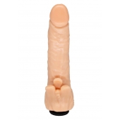 Телесная гелевая насадка-фаллос с клиторальными лепестками - 18,5 см. - LOVETOY (А-Полимер) - купить с доставкой в Воронеже