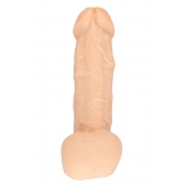 Телесный фаллос с мошонкой для трусиков с плугом - 17,8 см. - LOVETOY (А-Полимер) - купить с доставкой в Воронеже