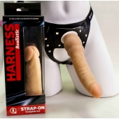 Реалистичный страпон телесного цвета - 19,3 см. - LOVETOY (А-Полимер) - купить с доставкой в Воронеже