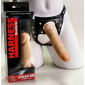 Страпон телесного цвета на регулируемых ремешках - 17 см. - LOVETOY (А-Полимер) - купить с доставкой в Воронеже