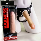 Телесная насадка-фаллос на трусиках с плугом - 16,5 см. - LOVETOY (А-Полимер) - купить с доставкой в Воронеже