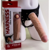 Насадка-фаллос в комплекте с трусиками Harness - 21,6 см. - LOVETOY (А-Полимер) - купить с доставкой в Воронеже