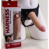 Страпон Харнесс из двух предметов: трусики с плугом и насадка-фаллос - 18 см. - LOVETOY (А-Полимер) - купить с доставкой в Воронеже