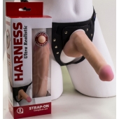 Страпон Harness из двух предметов: трусики с плугом и насадка-фаллос - 17 см. - LOVETOY (А-Полимер) - купить с доставкой в Воронеже