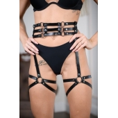 Кожаные гартеры на поясе Esteria - БДСМ Арсенал - купить с доставкой в Воронеже