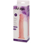 Рельефный фаллоимитатор на подошве-присоске ART-Style №20 - 22 см. - Art-Style