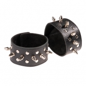 Чёрные напульсники с шипами и заклепками - Sitabella - купить с доставкой в Воронеже