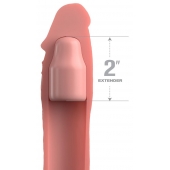 Телесная насадка-удлинитель 2 Inch Silicone X-tension with Strap - 20,3 см. - Pipedream - в Воронеже купить с доставкой