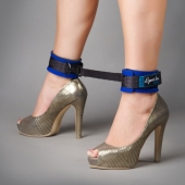 Сине-чёрные оковы на ноги из неопрена - Sitabella - купить с доставкой в Воронеже
