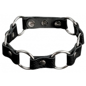 Кожаный черный ошейник с кольцами - Sitabella - купить с доставкой в Воронеже