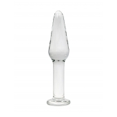 Прозрачный удлиненный анальный плаг из стекла - 12 см. - EGZO