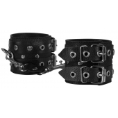 Чёрные наручники из кожи - Sitabella - купить с доставкой в Воронеже