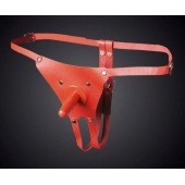 Красные кожаные универсальные трусики со штырьком для насадок - Sitabella - купить с доставкой в Воронеже
