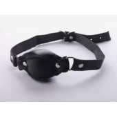 Чёрный кожаный кляп на регулируемых ремешках - Sitabella - купить с доставкой в Воронеже