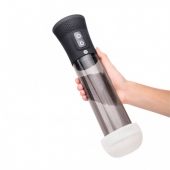 Черная автоматическая вакуумная помпа Pink Vibe с 2 уплотнительными кольцами - Pink Vibe - в Воронеже купить с доставкой