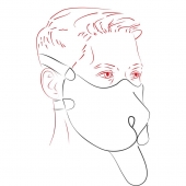 Красная неопреновая маска  Дог - Sitabella - купить с доставкой в Воронеже