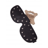 Черная кожаная маска на глаза с заклепками - Sitabella - купить с доставкой в Воронеже