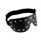 Черная кожаная маска на глаза с заклепками - Sitabella - купить с доставкой в Воронеже