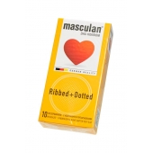 Презервативы с колечками и пупырышками Masculan Ribbed+Dotted - 10 шт. - Masculan - купить с доставкой в Воронеже