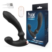 Черный вибромассажер простаты Sex Expert - 14,5 см. - Sex Expert - в Воронеже купить с доставкой