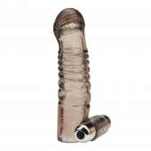 Дымчатая насадка на пенис с вибрацией  Vibrating Penis Enhancing Sleeve Extension - 13,3 см. - BlueLine - в Воронеже купить с доставкой
