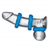 Комплект из трех голубых эрекционных колец 3-Pack Ribbed Rider Cock Ring Set - BlueLine - в Воронеже купить с доставкой