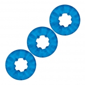 Комплект из трех голубых эрекционных колец 3-Pack Ribbed Rider Cock Ring Set - BlueLine - в Воронеже купить с доставкой