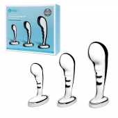 Набор из 3 стальных стимуляторов простаты Stainless Steel P-spot Training Set - b-Vibe - в Воронеже купить с доставкой