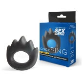 Черное эрекционное кольцо в форме пламени - Sex Expert - в Воронеже купить с доставкой