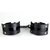 Чёрные наручники с вставкой «Пятница» - Sitabella - купить с доставкой в Воронеже