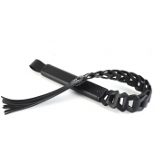 Черная кожаная плеть «Клеопатра» - 62 см. - Sitabella - купить с доставкой в Воронеже