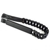 Черная кожаная плеть «Клеопатра» - 62 см. - Sitabella - купить с доставкой в Воронеже