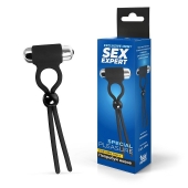 Черное эрекционное кольцо-лассо с вибрацией - Sex Expert - в Воронеже купить с доставкой