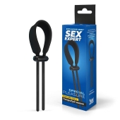 Черный ремень-лассо для усиления эрекции - Sex Expert - в Воронеже купить с доставкой