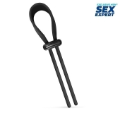 Черный ремень-лассо для усиления эрекции - Sex Expert - в Воронеже купить с доставкой