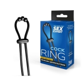 Черное эрекционное кольцо со стимулирующими бусинами - Sex Expert - в Воронеже купить с доставкой