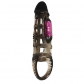 Дымчатая вибронасадка на пенис с подхватом Harrison - 18 см. - Baile - в Воронеже купить с доставкой