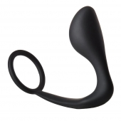 Черное эрекционное кольцо с анальной пробкой Anal Plug With Cockring - Dream Toys - в Воронеже купить с доставкой