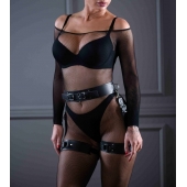 Кожаный пояс с гартерами Sex Game - БДСМ Арсенал - купить с доставкой в Воронеже