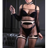 Черно-бежевая замшевая плеть Sex Game - БДСМ Арсенал - купить с доставкой в Воронеже