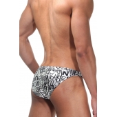 Серебристые трусы-слипы с черными буквами Don Moris - Don Moris купить с доставкой