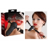 Чёрный силиконовый кляп-фаллос Bad Kitty - Orion - купить с доставкой в Воронеже