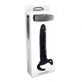 Чёрная насадка-фаллос для двойного проникновения INFLATABLE DILDO SLIM DONG  - 13,5 см. - Toyz4lovers - в Воронеже купить с доставкой