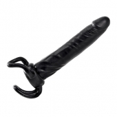 Чёрная насадка-фаллос для двойного проникновения INFLATABLE DILDO SLIM DONG  - 13,5 см. - Toyz4lovers - в Воронеже купить с доставкой
