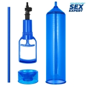 Синяя вакуумная помпа с уплотнительной насадкой - Sex Expert - в Воронеже купить с доставкой