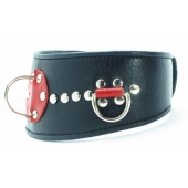 Кожаный ошейник с металлическими клепками - БДСМ Арсенал - купить с доставкой в Воронеже