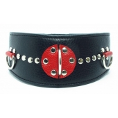 Кожаный ошейник с металлическими клепками - БДСМ Арсенал - купить с доставкой в Воронеже