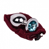 Большой стальной плаг с голубым кристаллом High Sky - 9,5 см. - Erotic Fantasy - купить с доставкой в Воронеже