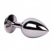 Большой стальной плаг с зеленым кристаллом Green Lime - 9,5 см. - Erotic Fantasy - купить с доставкой в Воронеже